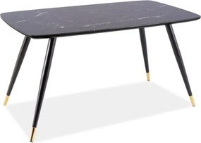 Tavolo Cyryl I effetto marmo nero - L140xl80 cm
