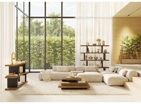 Tavolino in noce decorato in nero-naturale 110x110 cm Slate - TemaHome