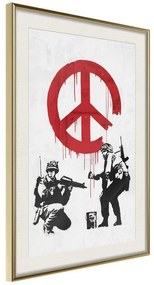 Poster  Banksy: CND Soldiers II  Cornice Quadri Cornice d'oro con passe-partout, Larghezza x Altezza Home decor 20x30