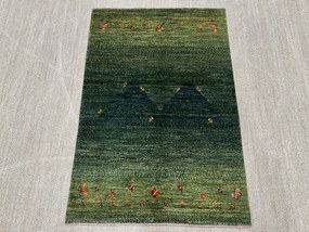 Loribaft Tappeto 100x140 Verde (Iran) Annodato A Mano