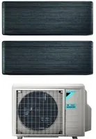 Climatizzatore Condizionatore Daikin Bluevolution Dual Split Inverter serie STYLISH REAL BLACKWOOD 7+15 con 2MXM50A R-32 Wi-Fi Integrato 7000+15000 Colore Legno Nero Garanzia Italiana