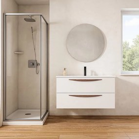 Mobile da bagno sotto lavabo VISOBATH Arco bianco laccato opaco L 99.5 x H 55 x P 45 cm 2 cassetti, lavabo posizionabile centralmente non incluso