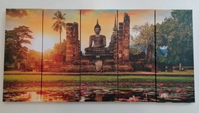 Quadri 5 pezzi – Statua di Buddha nel parco di Sukhothai