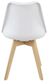 Sedia Nordica Con Gambe In Legno Bianca E Cuscino Design Moderno