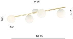 Plafoniera SPLENDI 4xE14/10W/230V bianco/oro