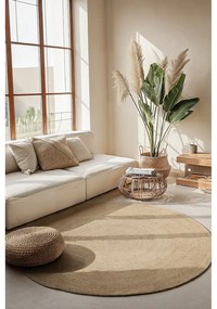 Tappeto rotondo di colore naturale in iuta reversibile ø 200 cm Braided Ivory – Hanse Home