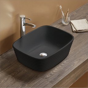 Lavabo D'Appoggio 50,5x38 Cm Rubicer "Break The Rules" Nero Lucido