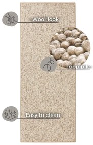 Passatoia beige scuro 80 x 200 cm Wolly - BT Carpet