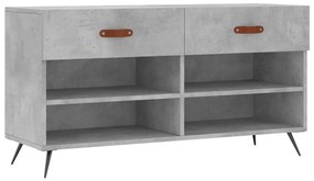 Panca Porta Scarpe Grigio Cemento 102x35x55cm Legno Multistrato