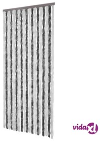 vidaXL Zanzariera Grigio e Bianco 90x220 cm Ciniglia