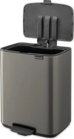 Cestino per la spazzatura grigio in acciaio con pedale 12 l Bo – Brabantia