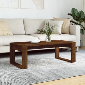 Tavolino salotto rovere marrone 102x50x35 cm legno multistrato