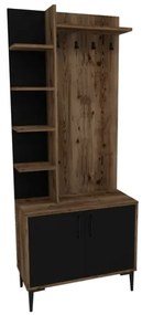 Mobile Ingresso 75 Cm Con Scarpiera E Cappottiera Teris Noce E Antracite