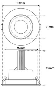 Faro LED da Incasso 15W Orientabile foro Ø100mm con driver Philips Colore Bianco Caldo 3.000K