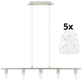 Eglo - Lampadario LED a sospensione con filo MY CHOICE 5xE14/4W/230V cromo/bianco