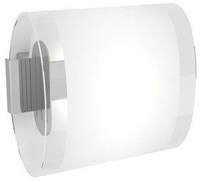 Applique Contemporanea Oval Tube Metallo Cromo Vetro Satinato Trasp 1 Luce G9