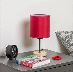 Brilagi - Lampada da tavolo NUBILA WOOD 1xE27/25W/230V quercia/Pompeiana rosso