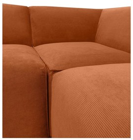 Divano angolare in velluto a coste arancione (angolo sinistro) Sting - Scandic