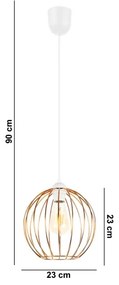 Lampadario a sospensione con filo MATT 1xE27/60W/230V bianco/rame