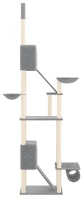 Albero per gatti pavimento soffitto grigio chiaro 277-303 cm
