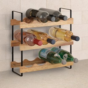 Portabottiglie per vino in legno numero di bottiglie 12 York – Metaltex