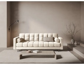 Divano color crema allungabile/con contenitore con rivestimento in velluto 222 cm Bali – Cosmopolitan Design