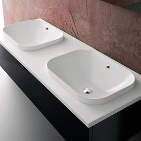 Lavabo integrale rettangolare Eklettica in ceramica colore su ordinazione