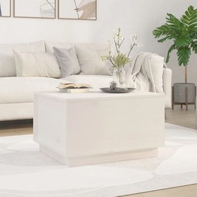Tavolino da salotto bianco 60x50x35 cm legno massello di pino