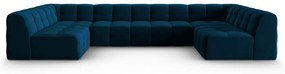 Divano angolare in velluto blu scuro (a U) Kendal - Micadoni Home