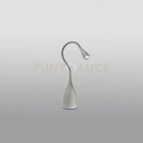 Gls021- lampada da tavolo grigio lucido flessibile con braccio in s...
