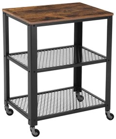 Tavolino da servizio MARGE marrone/nero