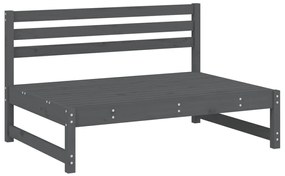 Set Salotto da Giardino 2 pz Grigio in Legno Massello di Pino