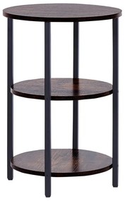 Tavolino legno scuro e nero ⌀ 40 cm TOLAR Beliani