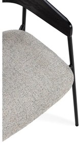 Set di sedie da pranzo nera/beige in imbottito con braccioli 2 pz Cora – MOME