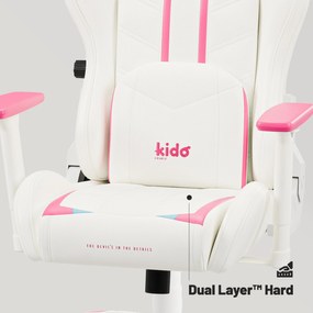 Sedia da gaming per bambini Kido by Diablo X-Ray 2.0: bianco e rosa