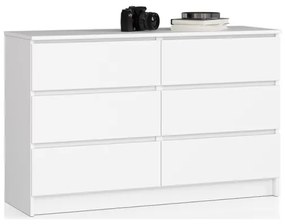 Cassettiera Credenza 120x40x77 Cm 6 Cassetti Artika Bianco Opaco