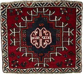 Shiraz Tappeto 60x70 Rosso (Iran) Annodato A Mano