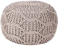 Pouf e poggiapiedi moderni in macrame e cotone intrecciato a mano tortora 50 cm soggiorno camera da letto