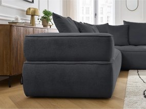 Divano angolare grigio scuro (penisola a destra/a L) con rivestimento in ciniglia Whesley – Bobochic Paris