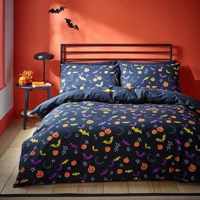 Set copripiumino e federa nero per letto matrimoniale 200x200 cm Halloween Trick or Treat – Catherine Lansfield