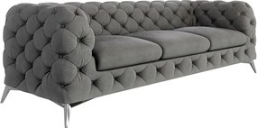 Divano grigio con rivestimento in velluto 243 cm Chelsea – Ropez