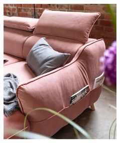 Divano letto angolare a U in velluto rosa chiaro (angolo sinistro) Sweet Harmony - Miuform