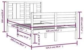 Giroletto bianco in legno massello di pino 120x200 cm