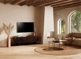 Mobile TV marrone scuro in mango massiccio 145x48x40 cm Kalai – MOME