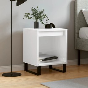 Comodino Bianco Lucido 40x35x50 Cm İn Legno Multistrato /