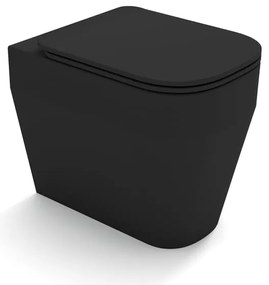 Vaso WC filomuro OLYMPIA CERAMICA tutto evo, sedile escluso P 53 x L 36 x H 42.5 cm nero
