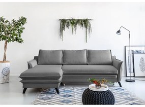 Divano letto grigio ad angolo, angolo sinistro Charming Charlie - Miuform