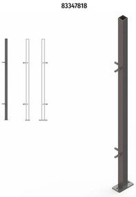 Palo angolare per recinzione Luxury in ferro finitura verniciato Nero H 110 cm x L 4 cm x P 4 cm