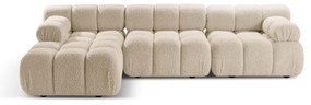 Divano angolare modulare beige in tessuto bouclé (angolo sinistro) Bellis - Micadoni Home
