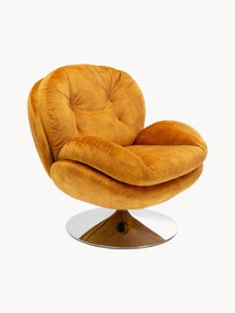Poltrona girevole in velluto Cosy
